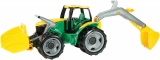 Traktor se lžící a bagrem plast zeleno-žlutý 65cm v krabici od 3 let Lena