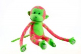 Opice svítící ve tmě plyš 45x14cm růžová/zelená v krabici Teddies