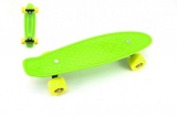 Skateboard 43cm, nosnost 60kg plastové osy, zelená, žlutá kola