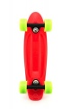Skateboard 43cm, nosnost 60kg plastové osy, červený, zelená kola Teddies
