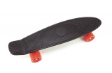 Skateboard 60cm nosnost 90kg, kovové osy, černá barva, oranžová kola Teddies
