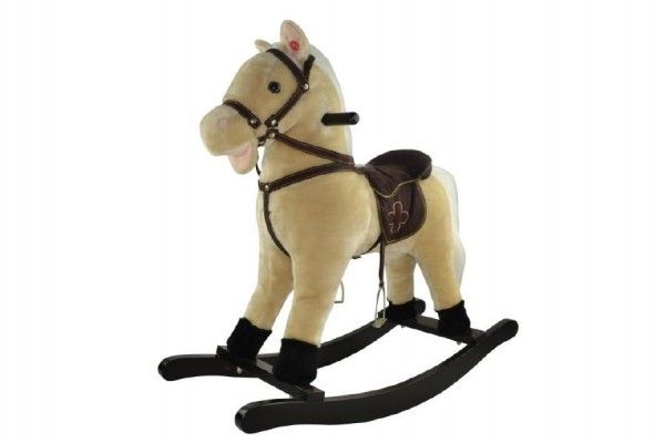 Kůň houpací béžový plyš nosnost 50kg v krabici houpadla houpací koně Teddies