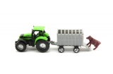 Traktor s přívěsem plast 16cm asst 6 druhů na kartě Teddies